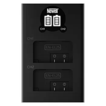 Newell DL-USB-C kaksikanava-akkulaturi Nikon EN-EL25 -akuille