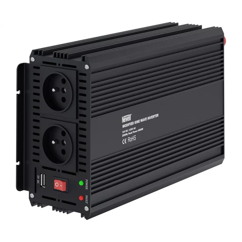 Newell tehonmuunnin muunnetulla siniaallolla 12V/230V 2000W