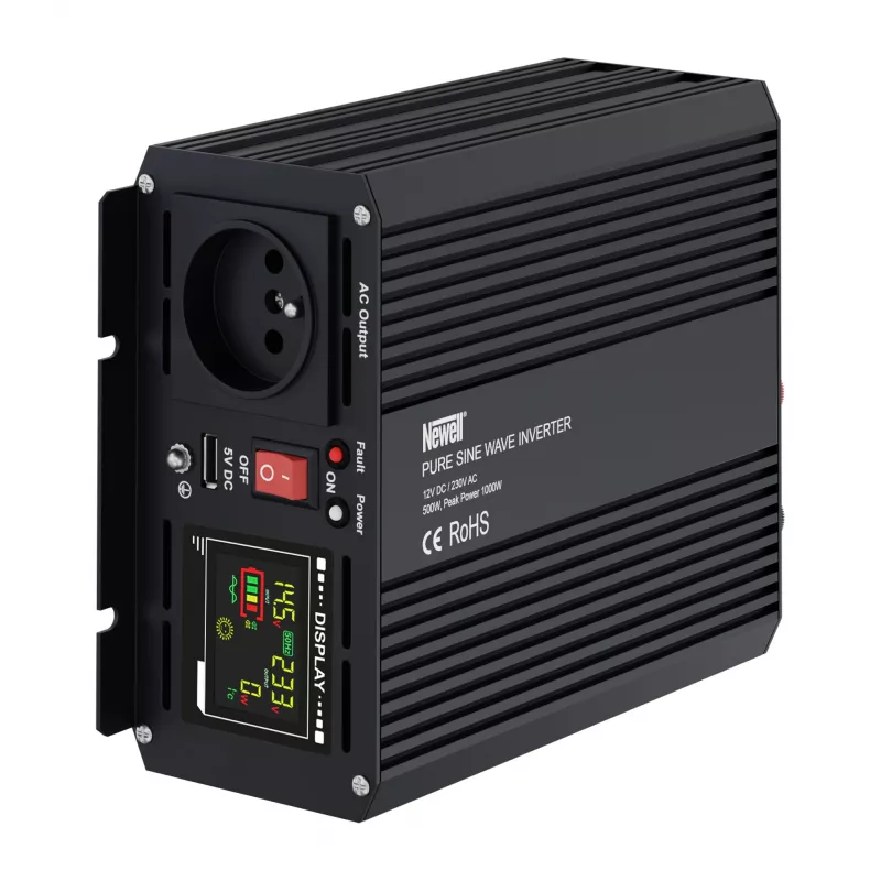Newell puhdas siniaalto -tehonmuunnin 12V DC - 230V AC 500W