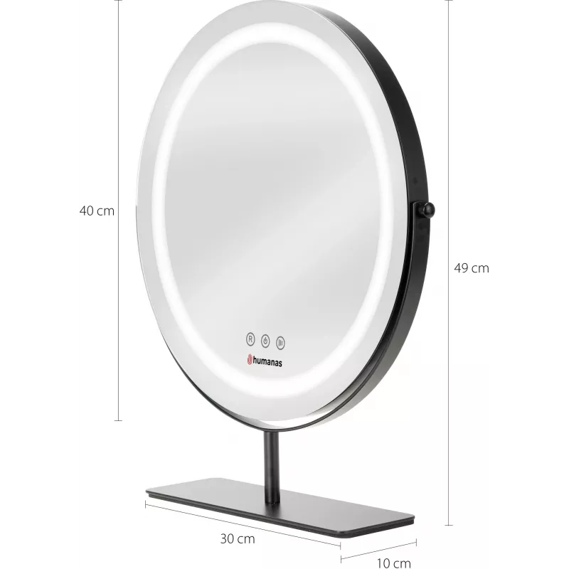 Humanas HS-HM Scarlet LED-meikkipeili, musta
