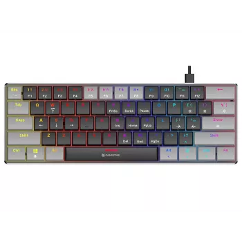 Tracer GameZone Keylo 61 johdollinen mekaaninen pelinäppäimistö, 60 % asettelu, Outemu Red -kytkimet, RGB-taustavalo, grafiitti
