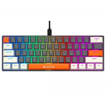 Tracer GameZone Claws 61 johdollinen mekaaninen pelinäppäimistö, 60 % asettelu, siniset kytkimet, RGB-taustavalo, harmaa
