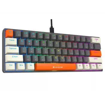 Tracer GameZone Claws 61 johdollinen mekaaninen pelinäppäimistö, 60 % asettelu, siniset kytkimet, RGB-taustavalo, harmaa