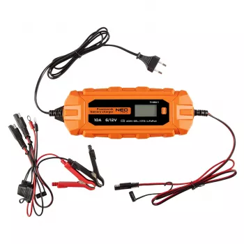 NEO TOOLS automaattilaturi 10A/160W, 3-200Ah, lyijyakuille / AGM / GEL