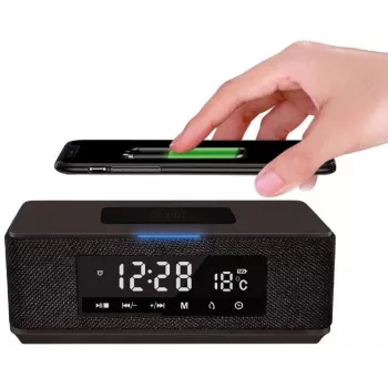 Platinet PMGQ15B - 10W langaton kannettava stereokaiutin - musta - LCD-näyttö
