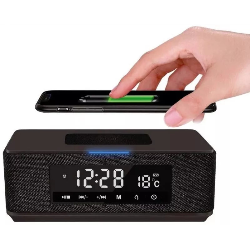 Platinet PMGQ15B - 10W langaton kannettava stereokaiutin - musta - LCD-näyttö