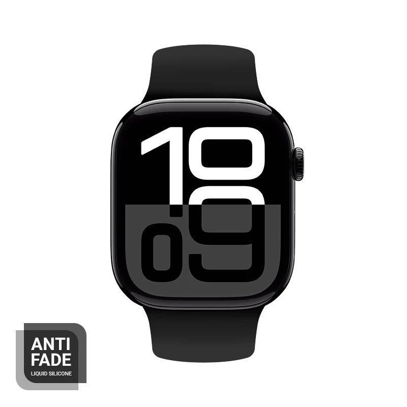 Crong Liquid Silicone ranneke Apple Watch 38/40/41/42 mm (musta)
