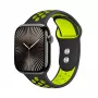 Crong Duo Sport ranneke Apple Watch 38/40/41/42 mm (musta/limenvihreä)