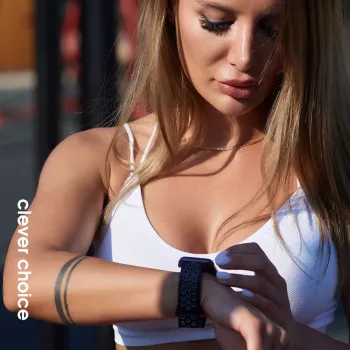 Crong Duo Sport ranneke Apple Watch 38/40/41/42 mm (musta/limenvihreä)