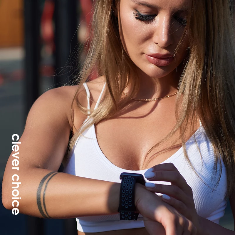 Crong Duo Sport ranneke Apple Watch 38/40/41/42 mm (musta/limenvihreä)