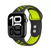 Crong Duo Sport ranneke Apple Watch 38/40/41/42 mm (musta/limenvihreä)