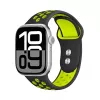 Crong Duo Sport ranneke Apple Watch 38/40/41/42 mm (musta/limenvihreä)
