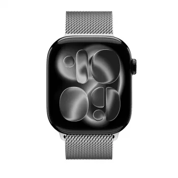 Crong Milano Steel ruostumaton teräs Milanese Loop ranneke Apple Watch 38/40/41/42 mm (hopea)
