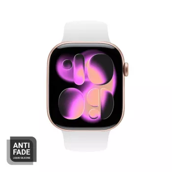 Crong Liquid Silicone ranneke Apple Watch 38/40/41/42 mm (valkoinen)