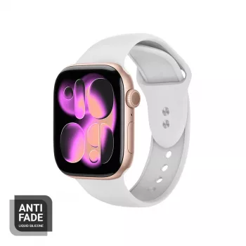 Crong Liquid Silicone ranneke Apple Watch 38/40/41/42 mm (valkoinen)