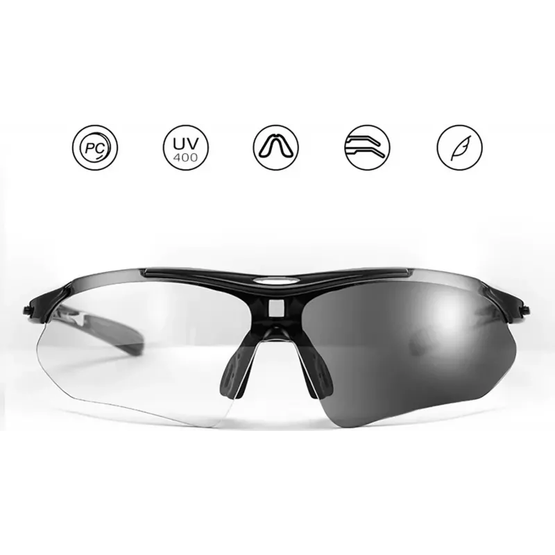 ROCKBROS fotokromaattiset pyöräilylasit UV400 TR90-kehys - musta