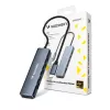 WOZINSKY WHBC10Y4S USB-C-keskitin 6-in-1 monitoimi alumiini 15 cm kaapelilla - harmaa