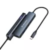 WOZINSKY WHBC10Y4S USB-C-keskitin 6-in-1 monitoimi alumiini 15 cm kaapelilla - harmaa