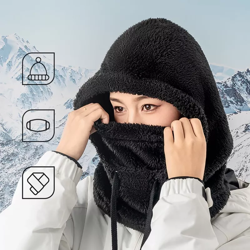 Qunature Arctic Velvet hiihtopipo/balaclava koko L - musta