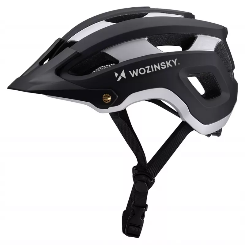 Wozinsky MTB-kypärä irrotettavalla lipalla, kevyt, 57-62 cm, musta-hopea