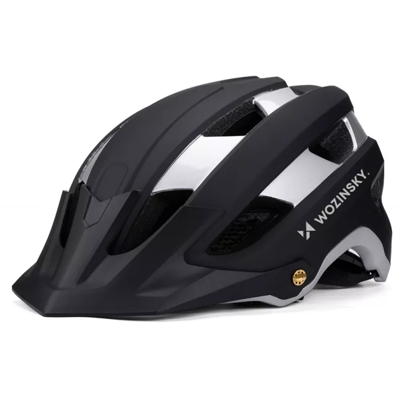 Wozinsky MTB-kypärä irrotettavalla lipalla, kevyt, 57-62 cm, musta-hopea