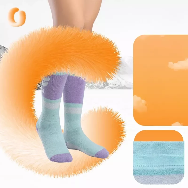 Qunature laskettelusukat 037202 koko 43-48 (L/XL) lila-vihreä