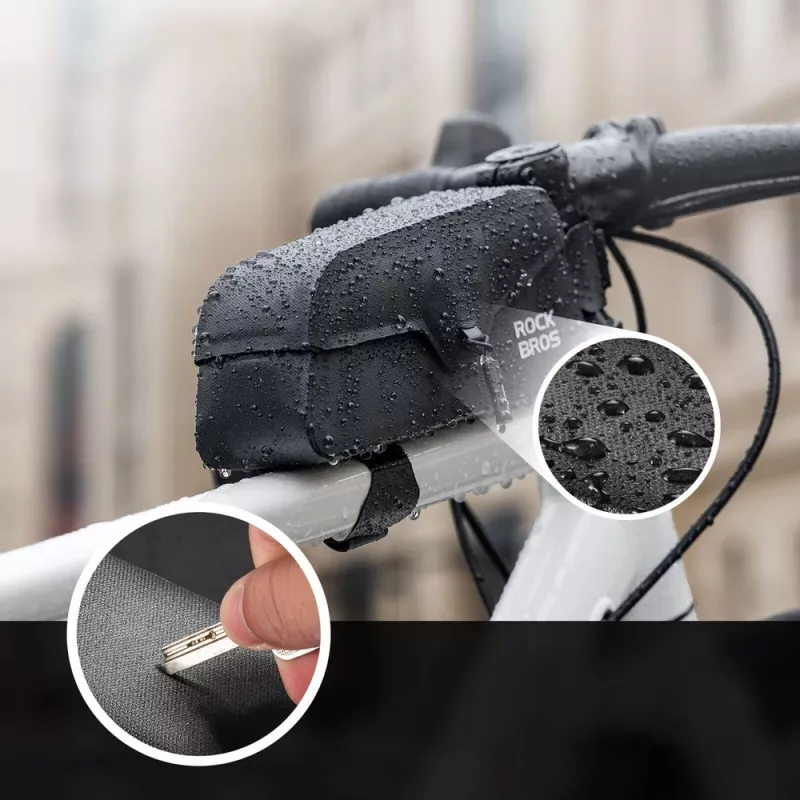 ROCKBROS pyörän runkolaukku 0,9L vedenpitävä magneettisulkimella musta