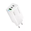 Wozinsky GaN 65W laturi USB-A- ja 2x USB-C-liitännöillä sekä USB-C-kaapeli 65W - valkoinen