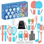 HURTEL Family Accessories Kit 23 in 1 Nintendo Switch 2 - oranssi ja sininen setti