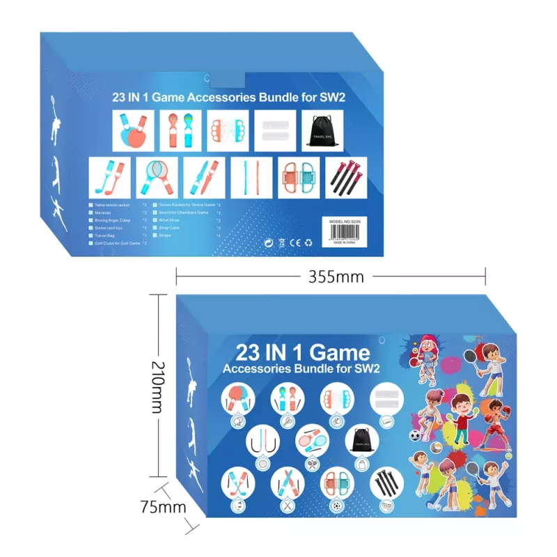 HURTEL Family Accessories Kit 23 in 1 Nintendo Switch 2 - oranssi ja sininen setti