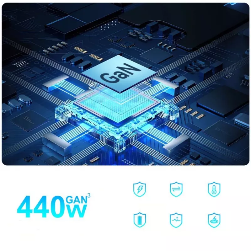 Wozinsky 240W GaN QC3-latausasema - musta