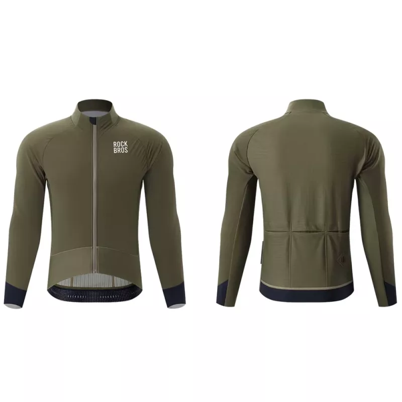 ROCKBROS YDWT014 talvinen fleece-kaksikerroksinen pyöräilytakki XL vihreä