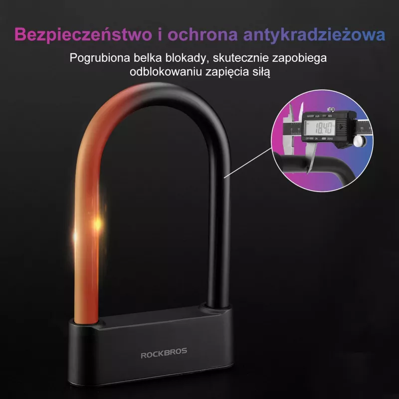 ROCKBROS SMART sormenjälki- ja Bluetooth-pyörän vaijerilukko 100 cm musta