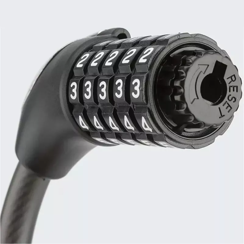 ROCKBROS RKS531 5-numeroinen numerolukko-vaijerilukko LED-valolla, 180 cm, musta