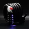 ROCKBROS RKS531 5-numeroinen numerolukko-vaijerilukko LED-valolla, 180 cm, musta