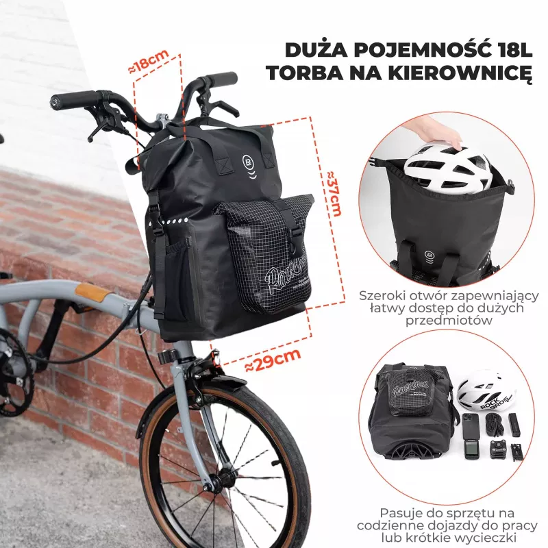 Rockbros AS-158 etulaukku Brompton-taittopyörään - musta