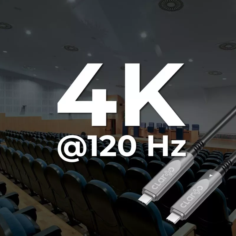 Claroc USB-C 4K@60Hz 10 m aktiivinen optinen kaapeli
