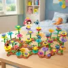 LEAN TOYS rakennuspalikkasetti luova puutarha kukat kasvit 3D 272 kpl