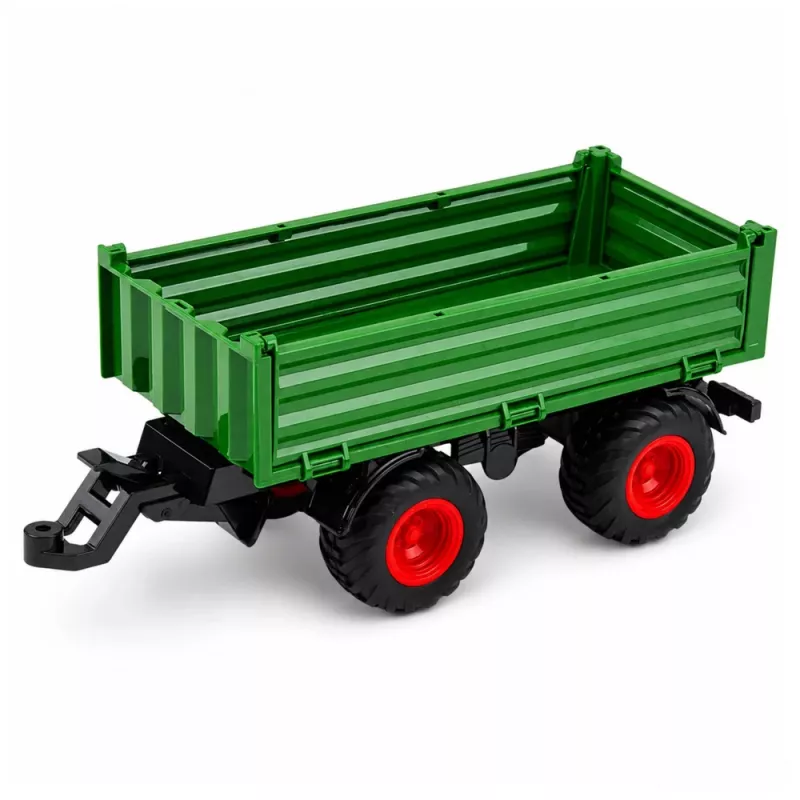 LEAN TOYS maataloustraktori kippiperävaunulla, kumipyörät, vihreä, 1:24