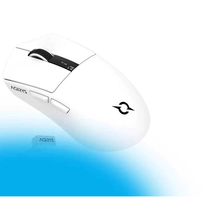 AQIRYS Zephyr langaton pelihiiri, 2,4 GHz + Bluetooth, 26000 DPI, valkoinen