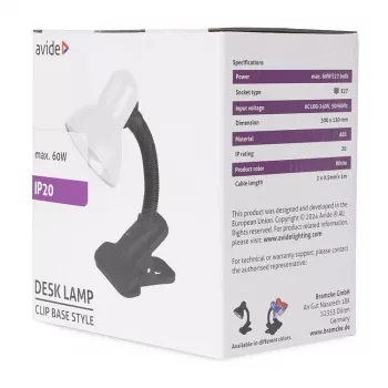 Avide Basic Clipbar Max 60W klipsipöytävalaisin musta