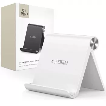 TECH-PROTECT Z1 yleinen teline älypuhelimelle ja tabletille, valkoinen