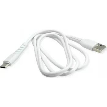 BIOND USB-A–USB-C 1 m valkoinen kaapeli kierrätetystä muovista – lataus ja tiedonsiirto