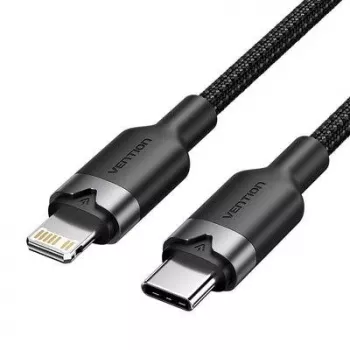 VENTION LALBH USB-C - Lightning-kaapeli 2 m musta MFi-sertifioitu pikalataus