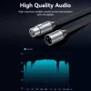 VENTION BKHHI XLR-mikrofonikaapeli 3 m musta nylon-punos alumiiniliittimillä