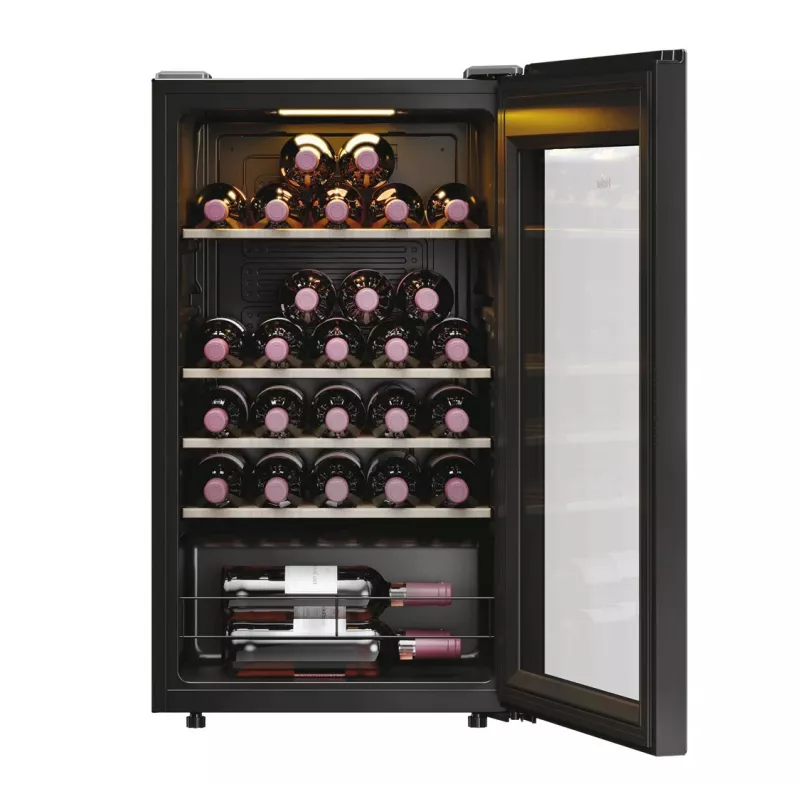 Haier HWS34GGH1 Wine Bank 50 Series 3 kompressoriviinikaappi vapaasti seisova musta 34 pulloa