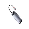 Baseus Metal Gleam 7-in-1 USB-C-keskitin HDMI 4K 60 Hz 3x USB 3.0 USB-C PD SD microSD harmaa