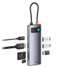 Baseus Metal Gleam 7-in-1 USB-C-keskitin HDMI 4K 60 Hz 3x USB 3.0 USB-C PD SD microSD harmaa