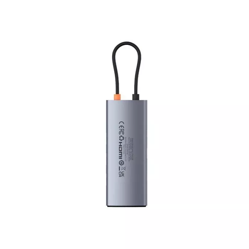 Baseus Metal Gleam 7-in-1 USB-C-keskitin HDMI 4K 60 Hz 3x USB 3.0 USB-C PD SD microSD harmaa