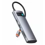 Baseus Metal Gleam 7-in-1 USB-C-keskitin HDMI 4K 60 Hz 3x USB 3.0 USB-C PD SD microSD harmaa